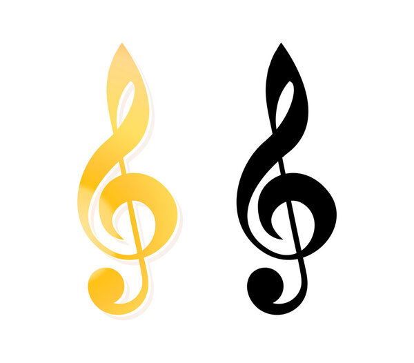 Black and Golden Treble Clef 