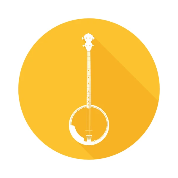 Banjo yuvarlak turuncu simge — Stok Vektör