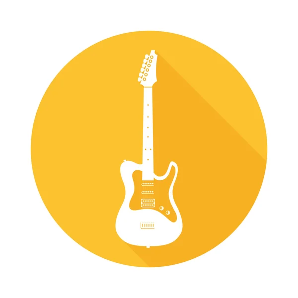 Electric Guitar on Round Icon — Stock Vector