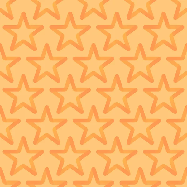Nahtloses Loopmuster mit orangen Sternen — Stockvektor