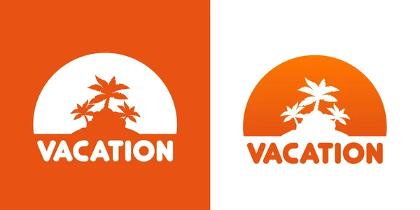 Runda ikonen med palmer — Stock vektor