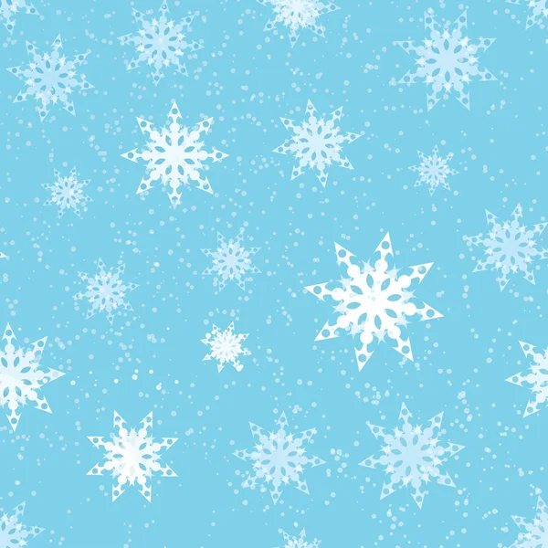 Naadloos patroon met sneeuwvlokken op blauwe achtergrond — Stockfoto