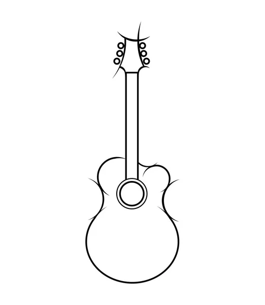 Slylized Vector Illustration of Acoustic Guitar — Stock Vector