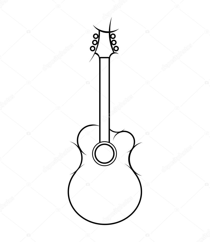 Slylized Vector Illustration Of Acoustic Guitar Stock Vector C Moodbringer 130389530