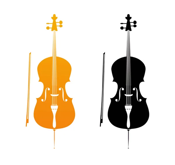 Iconos de oro del violonchelo — Archivo Imágenes Vectoriales