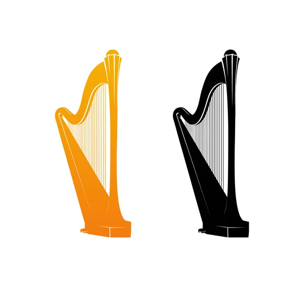 Ikony keltské harfy — Stockový vektor