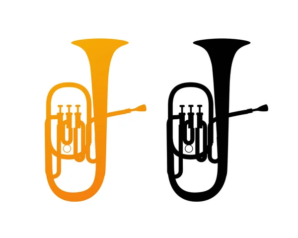 Icône d'or de Tuba — Image vectorielle