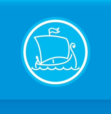 İskandinav Drakkar ile yuvarlak amblemi