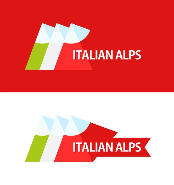 Logo de los Alpes italianos — Vector de stock