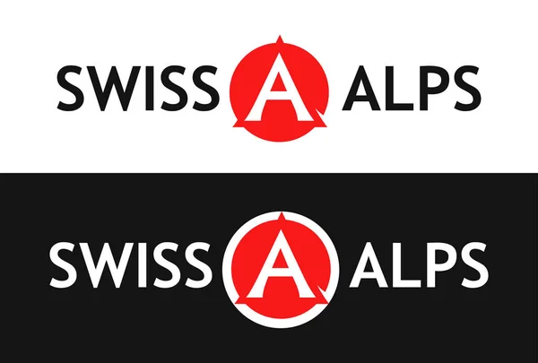 Logo redondo de los Alpes suizos — Vector de stock