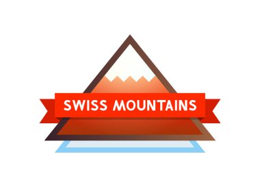 İsviçre dağlarında logolu