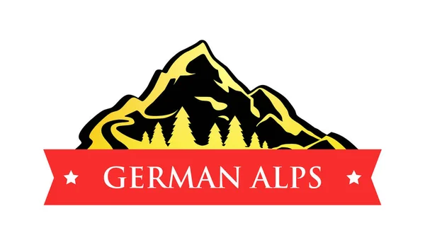 Векторна емблема німецький Альпи — стоковий вектор