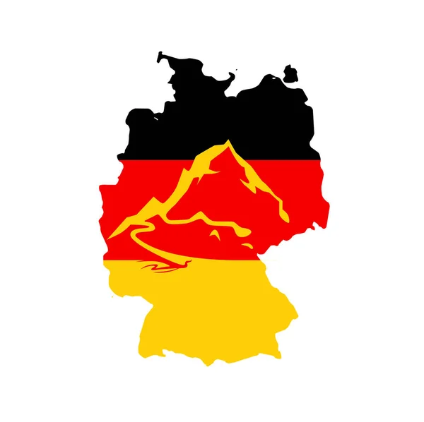 Bandera de Alemania con leyenda - Alpes alemanes — Vector de stock