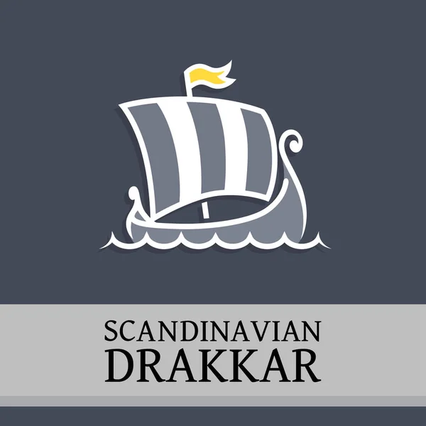 Simbolo vettoriale con Drakkar — Vettoriale Stock