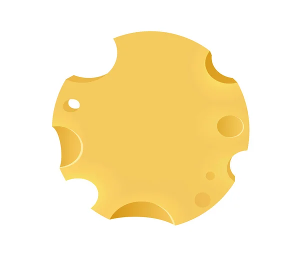 Emblem dengan Porous Cheese Round Form - Stok Vektor
