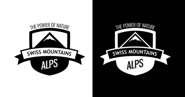 Емблема з Швейцарський гори — стоковий вектор