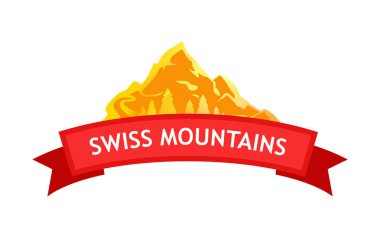 Vektör Logo İsviçre dağ