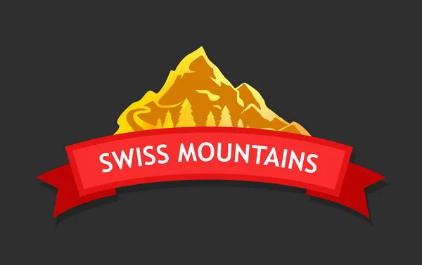 Logo vettoriale delle montagne svizzere — Vettoriale Stock