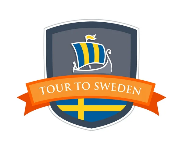 Tour ke Swedia - Stok Vektor