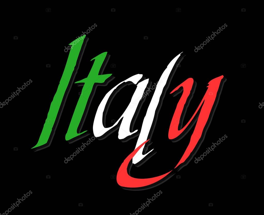 Italy lettering colors in flag colors. — Stock Vector © morozicoff ...