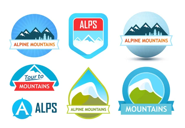 Logos Pegunungan Alpen - Stok Vektor