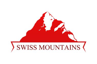 Swiss Dağları ile kırmızı amblem.