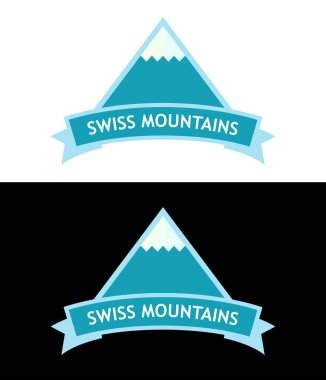 Vektör amblemi Swiss Dağları ile