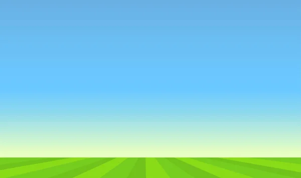绿色的牧场和阳光明媚的蓝天 — 图库矢量图片
