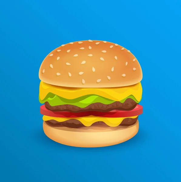 Smakelijke klassieke Hamburger — Stockvector