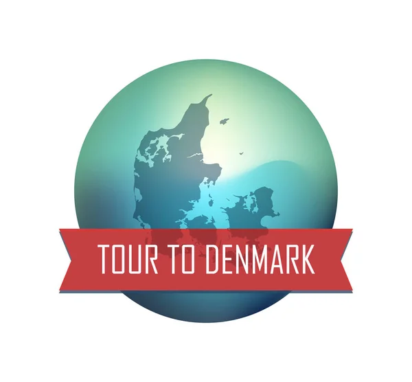 Tour a Dinamarca — Vector de stock