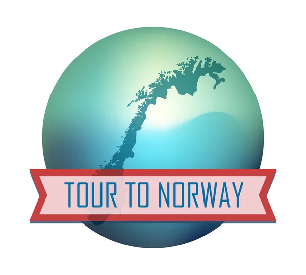 Tour a Noruega — Vector de stock