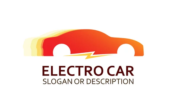 Electro araba kırmızı renk renkli Logo — Stok Vektör
