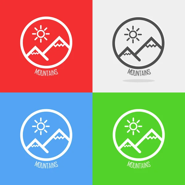 Набір логотипи з швейцарські Альпи — стоковий вектор