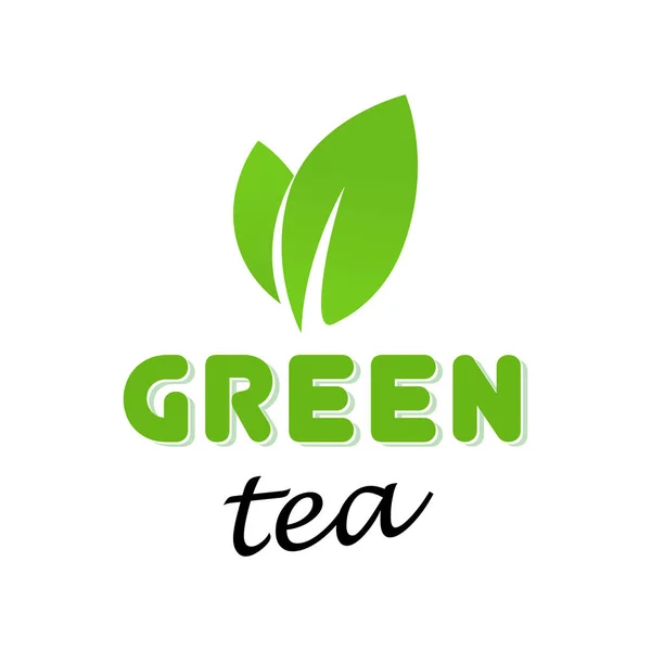 Logotipo con té verde — Archivo Imágenes Vectoriales