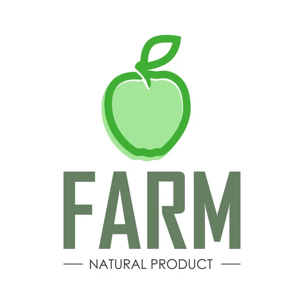 Logo voor landbouw boerderij met natuurlijke groenten en fruit — Stockvector