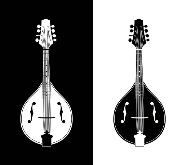 Flat Detailed Vector Illustration of Mandolins — Stock Vector