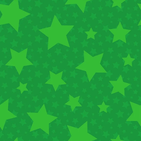 Grüne nahtlose Muster mit Sternen — Stockvektor