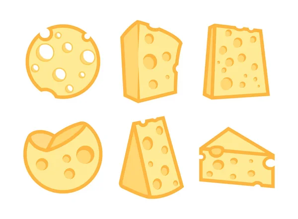 Conjunto de ícones de queijo — Vetor de Stock