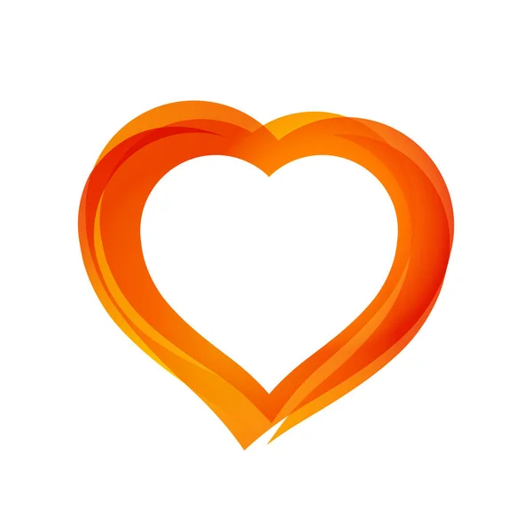 Piękny pomarańczowy serce — Wektor stockowy