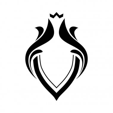 Siyah çizgi sanat Blazon kopya alanı ile