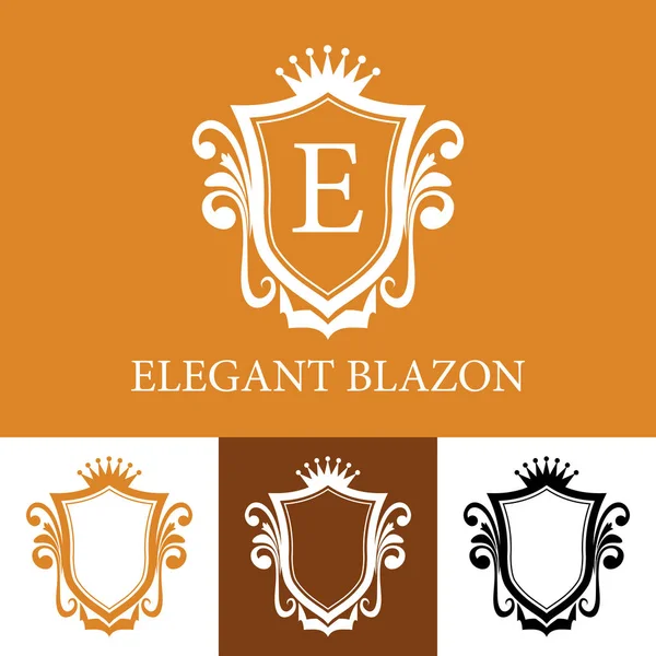 Blazon elegante en estilo de arte de línea — Vector de stock