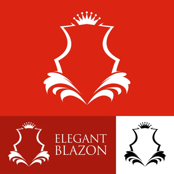 Linea elegante Art Blazon Rosso — Vettoriale Stock