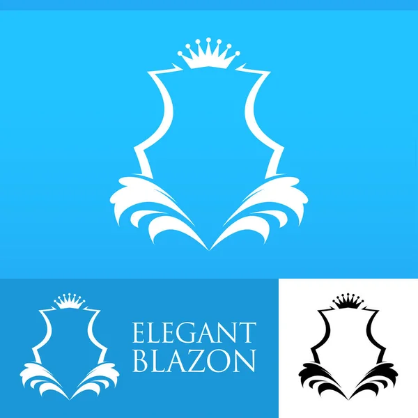 Linea elegante Art Blue Blazon — Vettoriale Stock