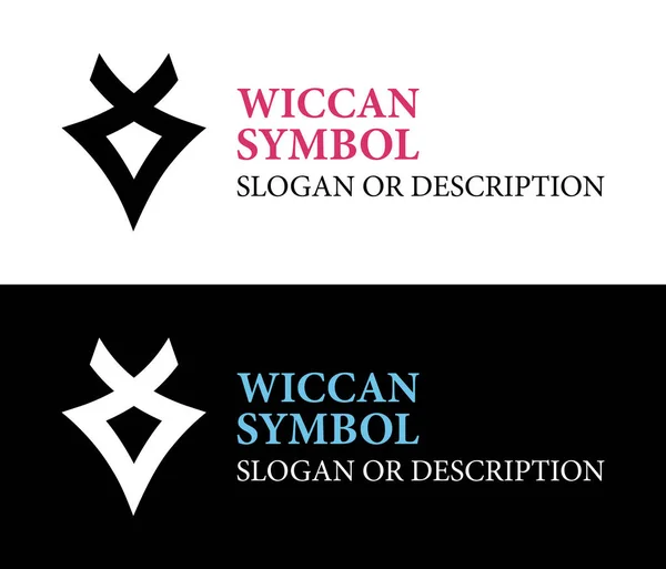 Estilo Wiccan Symbol - Vector Emblema — Vector de stock