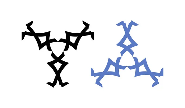 Symbole Wiccan en noir et bleu — Image vectorielle