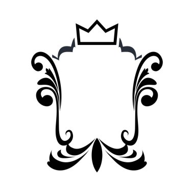 Siyah çizgi sanat Blazon kopya alanı ile