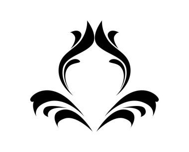 Siyah zarif çizgi sanat Blazon