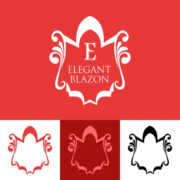 Vector Elegant Line Art Red Blazon - Conjunto de emblema vectorial — Vector de stock