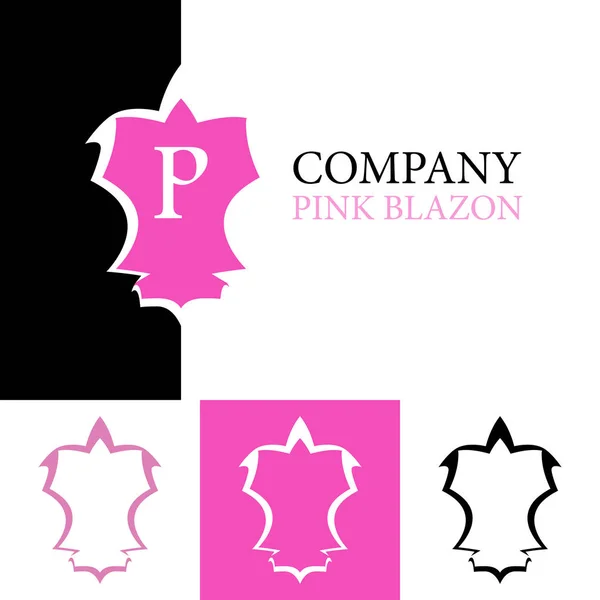 Blazon rosa elegante - Ilustração vetorial —  Vetores de Stock