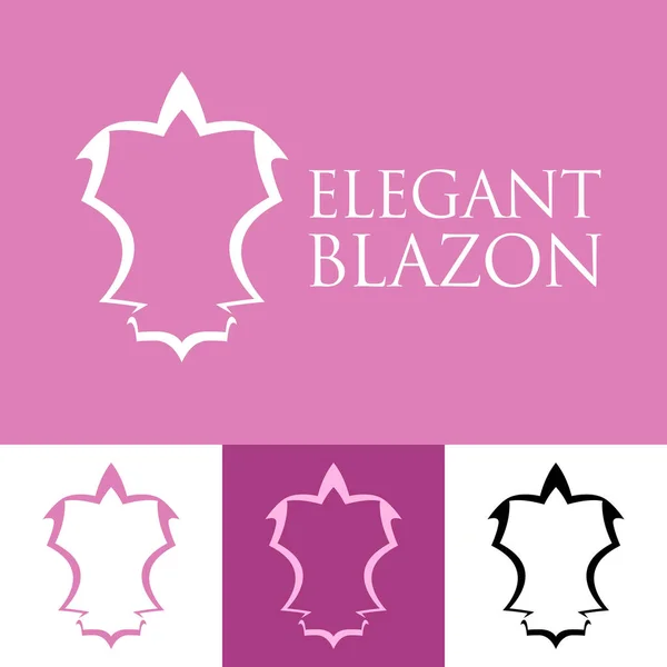 Blazon rosa elegante línea de arte - Vector Emblema — Vector de stock
